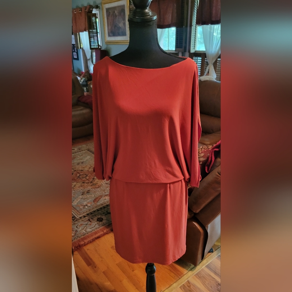 Jessica Simpson Orange Flattering Above the Knee Dress